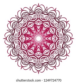 Vector round abstract Mandala style decorative element. Hand-Drawn Vector illustration. Can be used for textile, greeting card, coloring book, phone case print