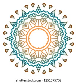 Vector round abstract Mandala style decorative element. Hand-Drawn Vector illustration. Can be used for textile, greeting card, coloring book, phone case print