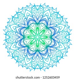 Vector round abstract Mandala style decorative element. Hand-Drawn Vector illustration. Can be used for textile, greeting card, coloring book, phone case print