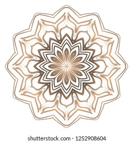 Vector round abstract Mandala style decorative element. Hand-Drawn Vector illustration. Can be used for textile, greeting card, coloring book, phone case print