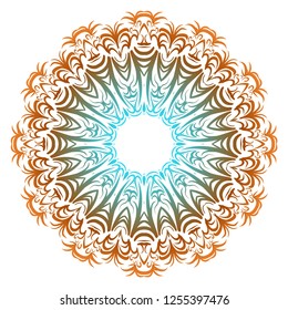 Vector round abstract Mandala style decorative element. Hand-Drawn Vector illustration. Can be used for textile, greeting card, coloring book, phone case print