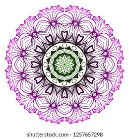 Vector round abstract Mandala style decorative element. Hand-Drawn Vector illustration. Can be used for textile, greeting card, coloring book, phone case print
