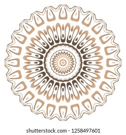 Vector round abstract Mandala style decorative element. Hand-Drawn Vector illustration. Can be used for textile, greeting card, coloring book, phone case print