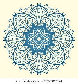 Vector round abstract Mandala style decorative element. Hand-Drawn Vector illustration. Can be used for textile, greeting card, coloring book, phone case print