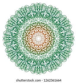 Vector round abstract Mandala style decorative element. Hand-Drawn Vector illustration. Can be used for textile, greeting card, coloring book, phone case print.