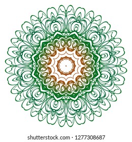 Vector round abstract Mandala style decorative element. Hand-Drawn Vector illustration. Can be used for textile, greeting card, coloring book, phone case print.