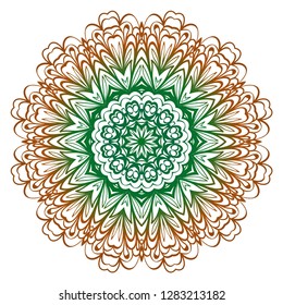 Vector round abstract Mandala style decorative element. Hand-Drawn Vector illustration. Can be used for textile, greeting card, coloring book, phone case print.