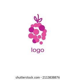 VECTOR of  round abstract sign berries. Grape. Blackberry. Raspberries. Logo. Business icon for the company.  Vector Illustration.