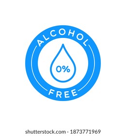 Etiqueta libre de alcohol redonda de vectores