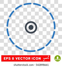 Vector Round Area EPS vector pictogram. Illustration style is flat iconic bicolor smooth blue symbol on a transparent background.