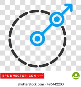 Vector Round Area Exit EPS vector pictogram. Illustration style is flat iconic bicolor blue and gray symbol on a transparent background.