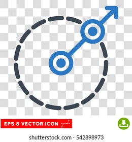 Vector Round Area Exit EPS vector pictograph. Illustration style is flat iconic bicolor smooth blue symbol on a transparent background.