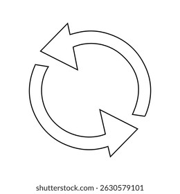 Vector of Round Arrow Outline Minimal Black Icon on White