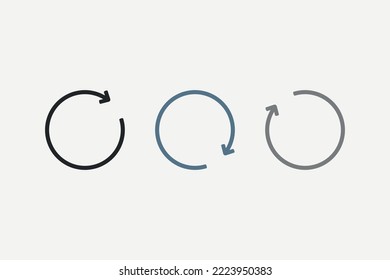 Flecha redonda del vector. Icono de reinicio o actualización