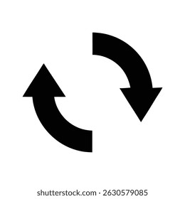 Vector of Round Arrow Silhouette on White