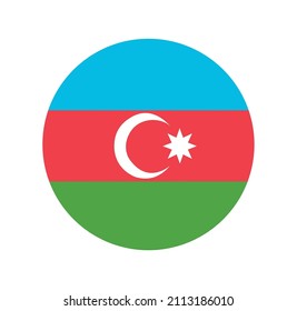 Banda redonda de vectores. bandera de la República de Azerbaiyán