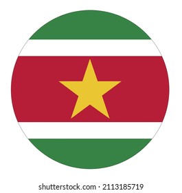 Vector round badge. flag of suriname