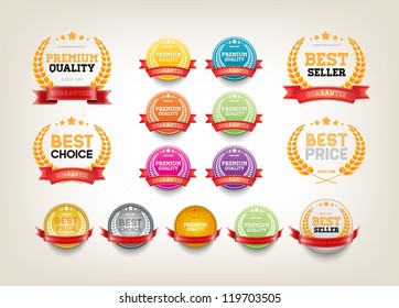 Vector round badges collection