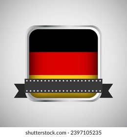 Vector Round Banner With Germany Flag