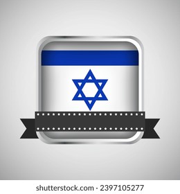 Vector Round Banner With Israel Flag