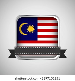 Vektorrundbanner mit malaysischer Flagge