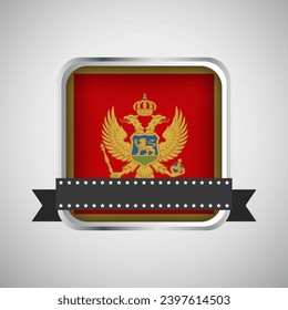Vector Round Banner With Montenegro Flag