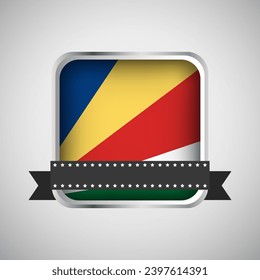 Vector Round Banner With Seychelles Flag