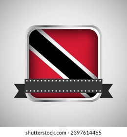 Vector Round Banner With Trinidad and Tobago Flag