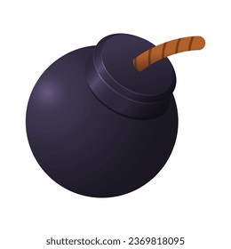 Un vector redondeado con un estilo realista de bomba negra.