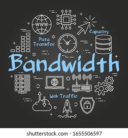 Vector Round Black Internet Concept Of Bandwidth