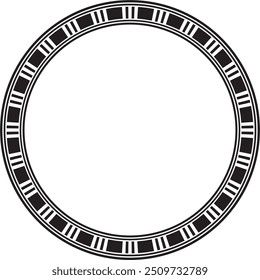 Vector round black monochrome Egyptian ornament. Endless circle border, ancient Egypt frame.
