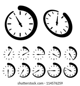 vector round black timer icons