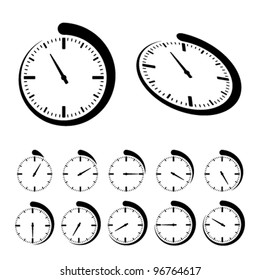 Vector round black timer icons