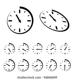 Vector round black timer icons