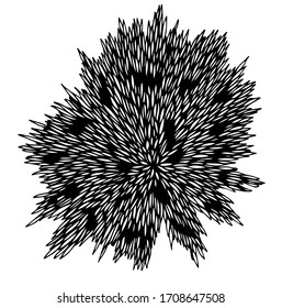 
lana abstracta vectorial redonda en blanco y negro