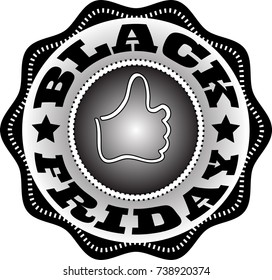 Vector round black and white stamp design for Black Friday sale to encourage consumers to buy goods