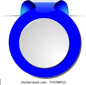 Vector round blue frame for text on white background. Design element with space for your text.