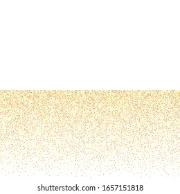  Vector round bokeh. Abstract iridescent background. Birthday card with metallic texture. Chaotic bridal backdrop. Geometric anniversary illustration. Gold confetti. Isolated golden dust particles.