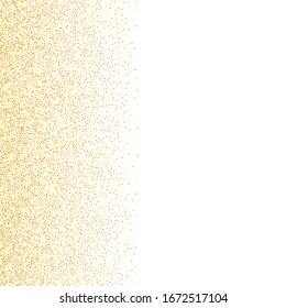  Vector round bokeh. Abstract iridescent background. Gold confetti. Isolated golden dust particles. Geometric anniversary illustration. Birthday card with metallic texture. Chaotic bridal backdrop.