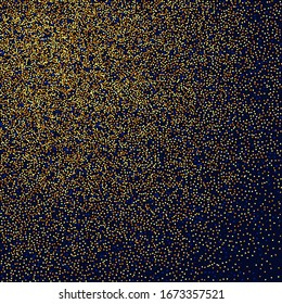 Vector Round Bokeh. Abstract Iridescent Background. Random Bridal Backdrop. Foil Border. Geometric Anniversary Backdrop. Gold Confetti on Black. Isolated Golden Dust Particles. Fluid Birthday Card.