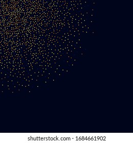 Vector Round Bokeh. Abstract Iridescent Background. Gold Confetti on Black. Isolated Golden Dust Particles. Random Bridal Backdrop. Foil Border. Fluid Birthday Card. Geometric Anniversary Backdrop.