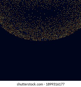 Vector Round Bokeh. Abstract Iridescent Birthday Card. Random Bridal Backdrop. Foil Border. Gold Confetti on Transparent Background. Isolated Golden Dust Particles. Geometric Anniversary Backdrop.