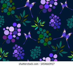 Vector round bouquet seamless pattern. Floral stock vector illustration