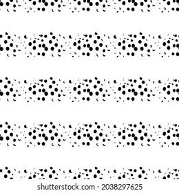 Vector Round Brush Seamless Pattern Grange Circle. Dot Spot Minimalist Geometric Design in Black Color with Dots and Spots. Modern Grung Collage Background for kids fabric