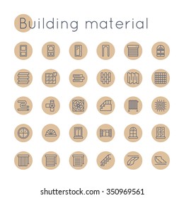 Vector Round Building Material Icons