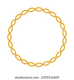 Vector round chain frame circle chains border boho bracelet.