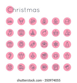Vector Round Christmas Icons