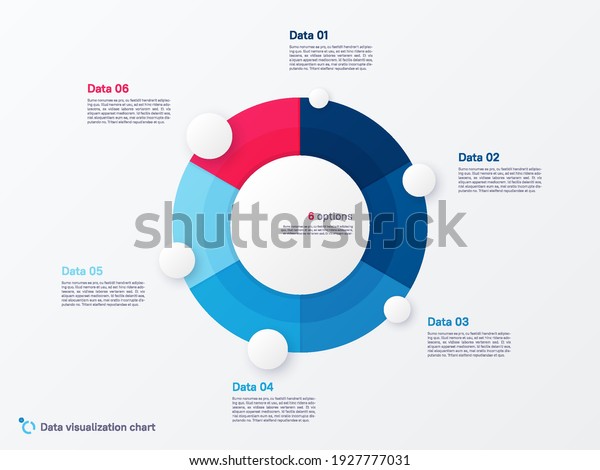 Vector round circle infographic chart template\
divided by six parts.