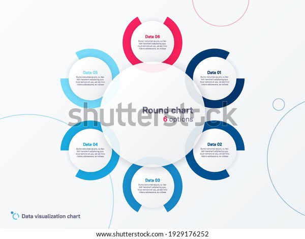 Vector round circle infographic chart template
divided by six parts.