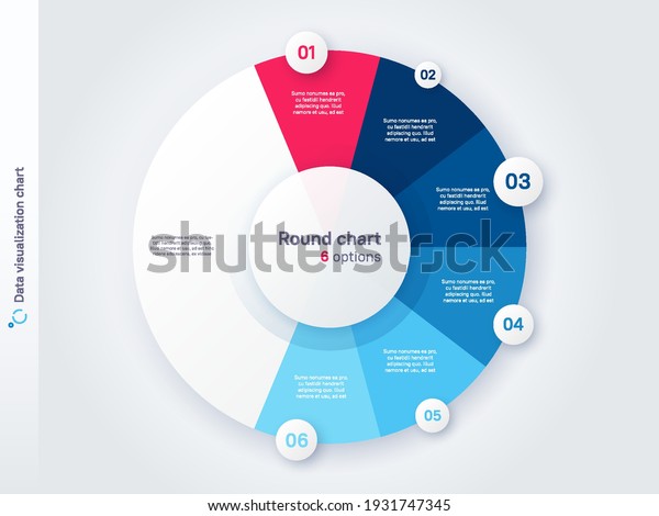 Vector round circle infographic chart template\
divided by six parts.